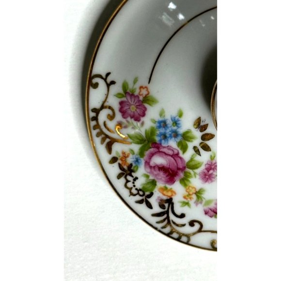 Maruichi China Gravy Boat Attached Plate Rose Gold Trim 40s Replacement Gift - Picture 3 of 4